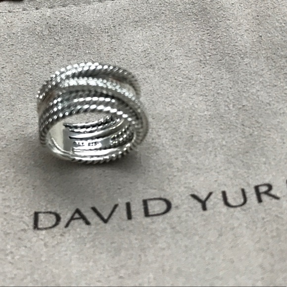 Authentic David Yurman Crossover Wide Ring Diamond - Picture 3 of 6